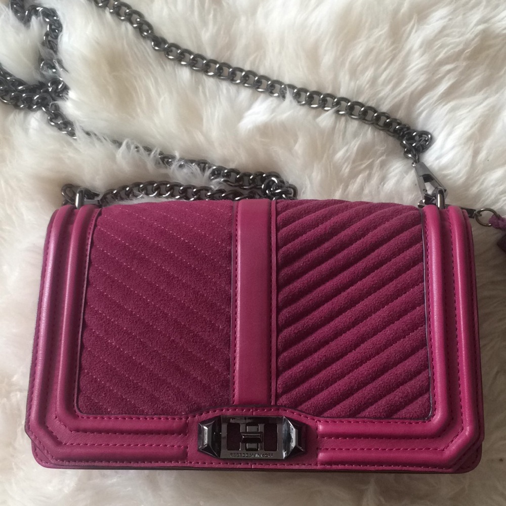 Rebecca Minkoff Crossbody Chevron Suede w/Tassle - Picture 4 of 13